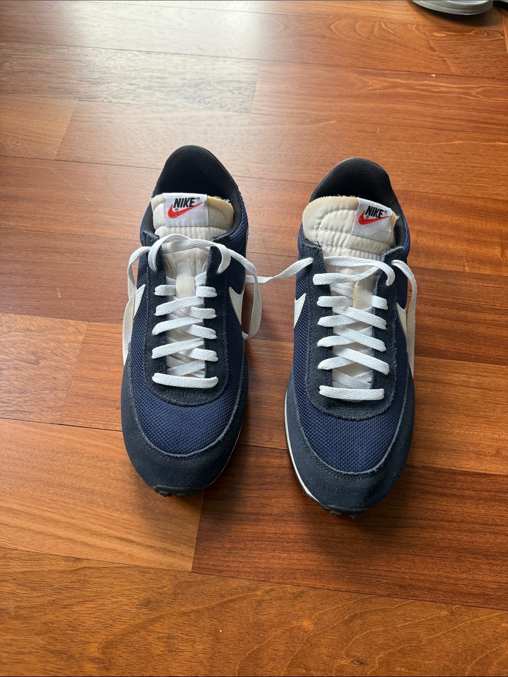 Nike Navy and White Retro Running Sneakers - Picture 2 of 8